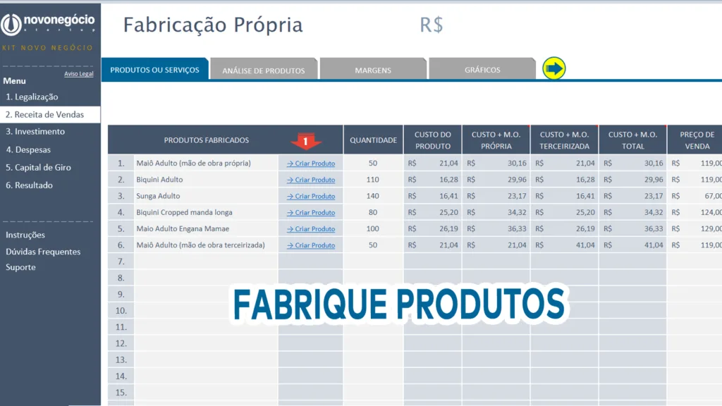 Fabrique produtos