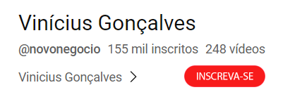 YouTube: Vinícius Gonçalves @novonegocio :: 155 mil inscritos